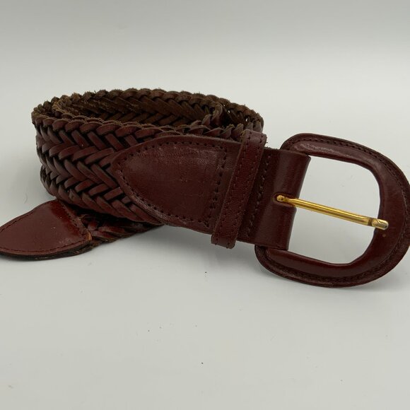 Vtg THE RITZ ACCESSORY COLLECTION 9482 Brown Braided Leather Belt Size SM - Picture 7 of 7